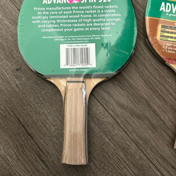 Prince Table Tennis Racket Advanced Spin 520 SSC Rated Bronze Series 3 set - Picture 2 of 3